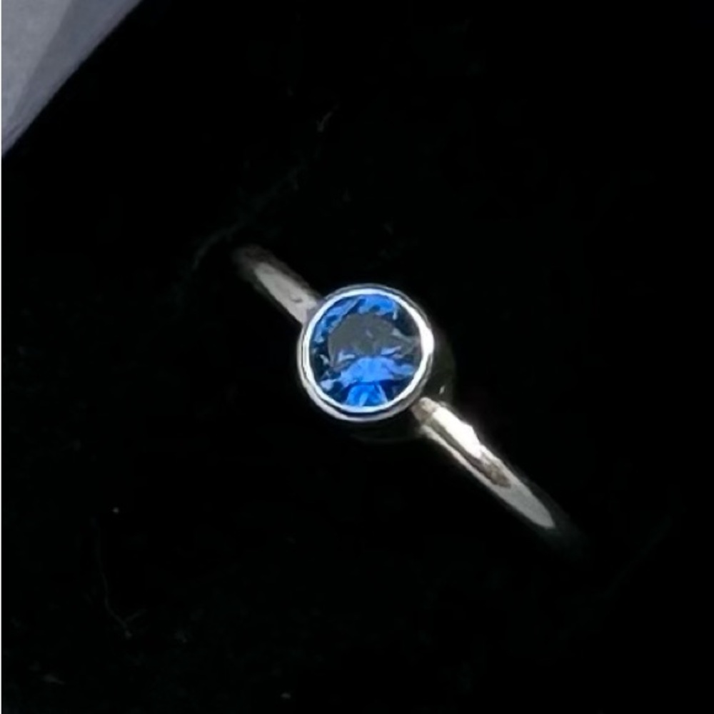 New bright Blue Spinel and solid Sterling Silver stacking Ring size 8.5 or 9 - Picture 5 of 8